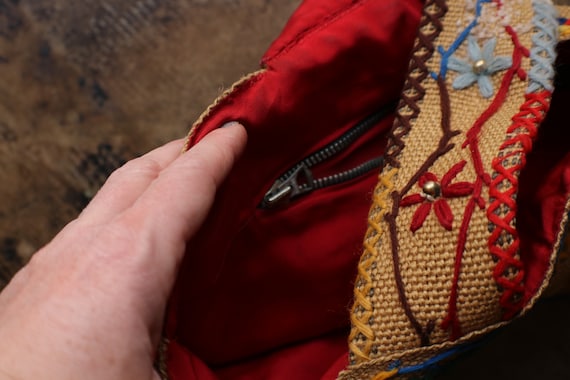 Embroidered handbag / Vintage Woven textile and C… - image 8