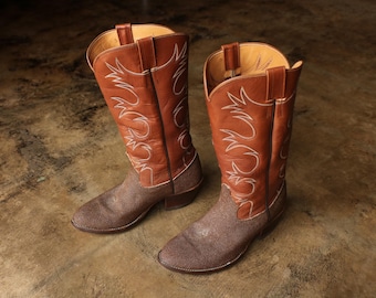 9 1/2  Stingray Cowboy BOOTS , Brown Western Leather Women's