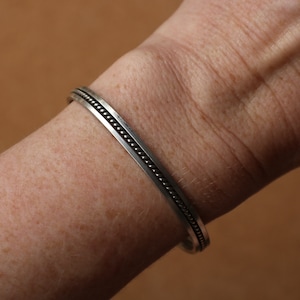 Sterling Coil Cuff / Navajo Style Silver Bracelet / Vintage Simple Jewelry