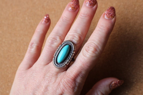 Vintage Turquoise RING / Sterling Silver Navajo Jewelry
