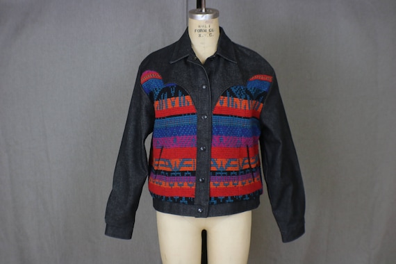 Saddle Blanket Jacket / Southwestern Denim Jacket… - image 2