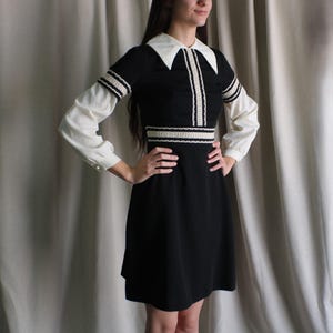 1960 Black White Mini Dress - Etsy 1960 Black White Mini Dress - Etsy