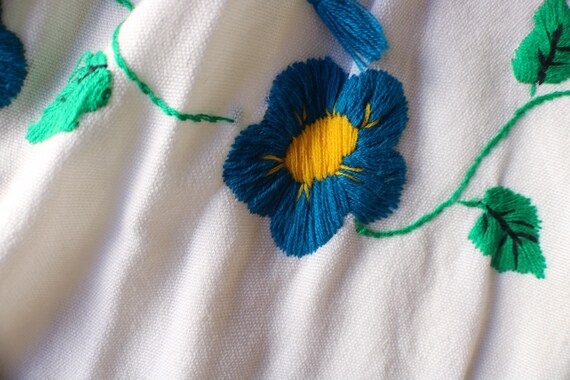 Embroidered Cotton DRESS / Vintage Bohemian Fring… - image 3