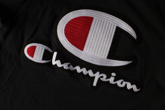 90's Champion T-Shirt / Vintage Black Cotton T Sh… - image 3