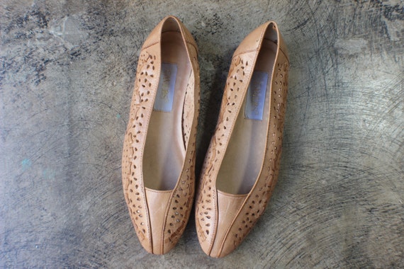 perforated leather flats