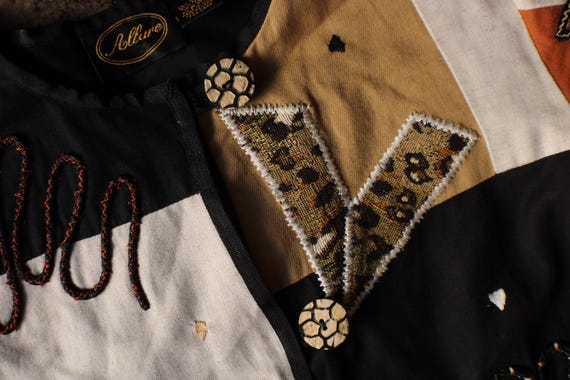 Vintage Animal Print Jacket , Patchwork Blazer - … - image 5