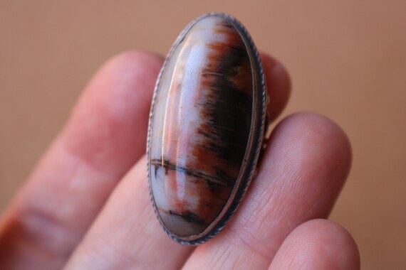 Petrified Wood RING / 1940's Southwestern Jewelry… - image 3