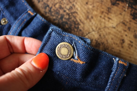 Vintage 70's High Waist Jeans , Dark Wash Wrangle… - image 3