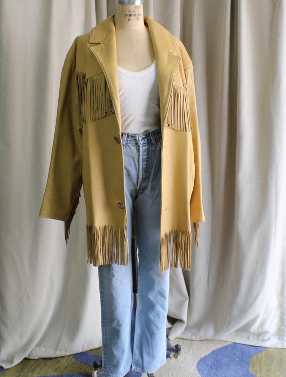 Fringed Leather JACKET , Double D Large Western C… - image 2