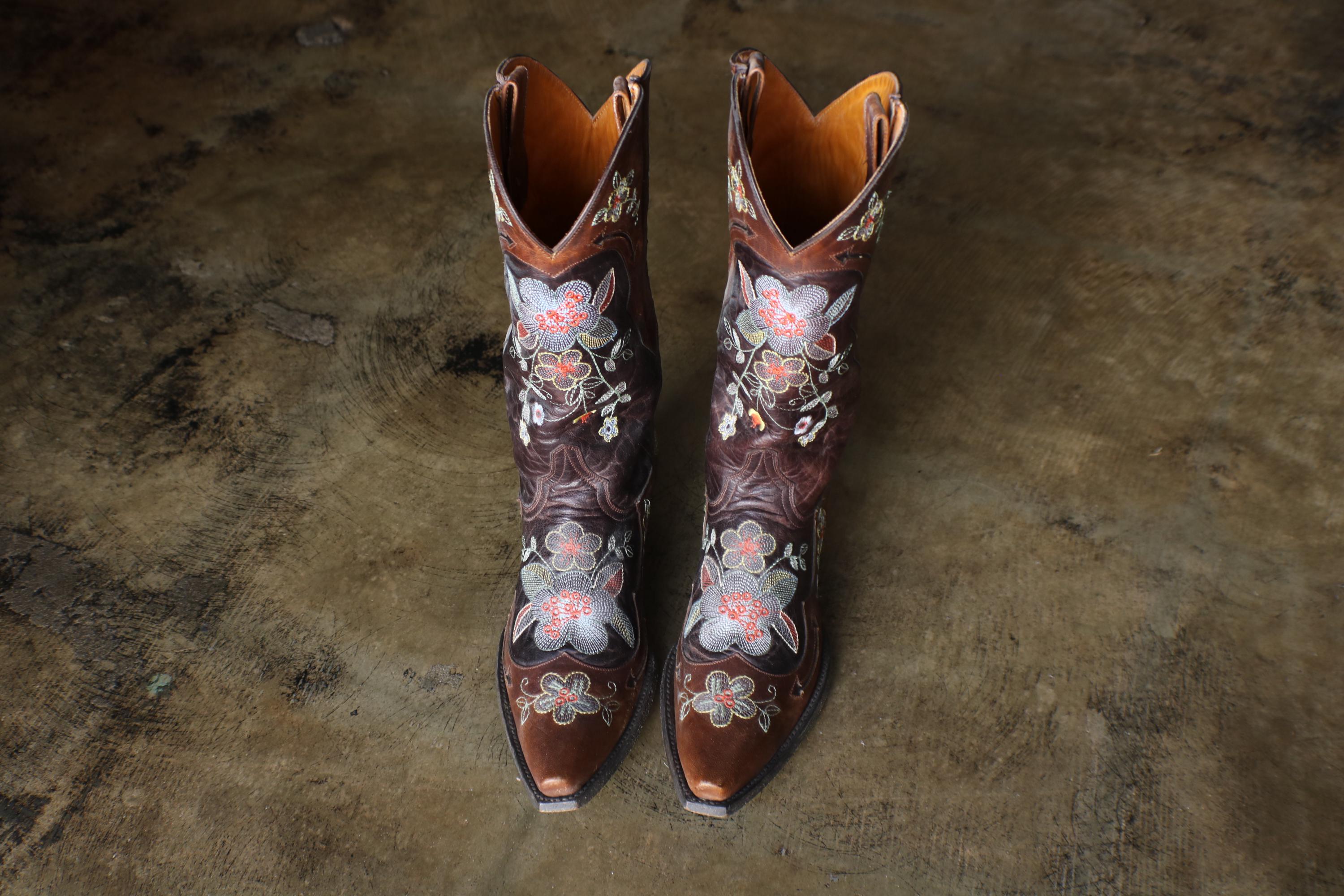 Bottes De Cowboy Homme Sterling Western – Cuir Marron Rougeâtre, Vintage, Pointure US 10B, Mexique