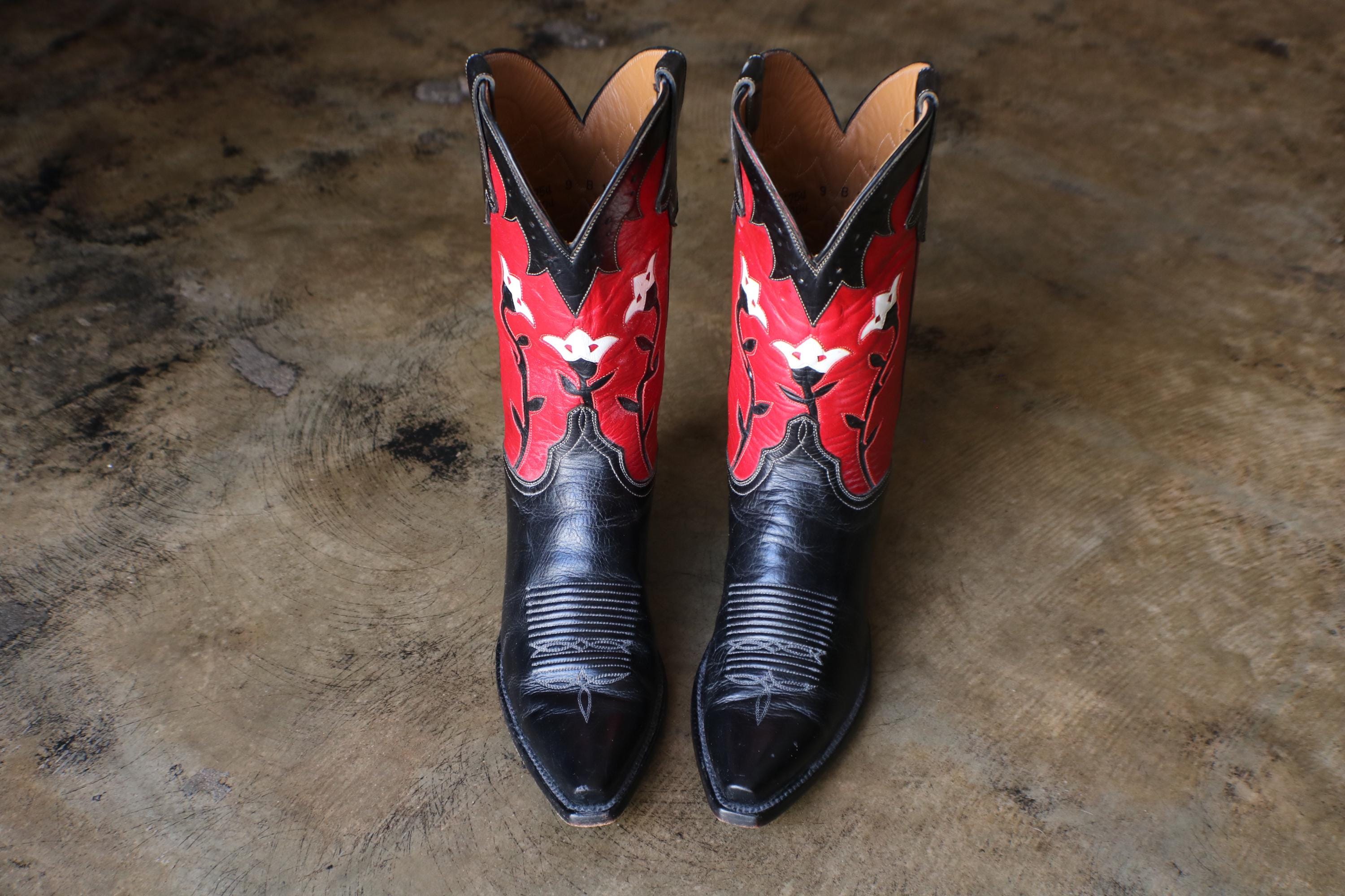 Lucchese Red Boot - Etsy