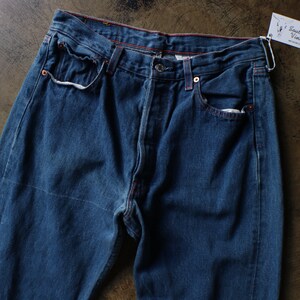 Levis 501 Jeans, 90's Dark Wash DENIM , Levis Red Stitch Denim 31 x 34 image 3