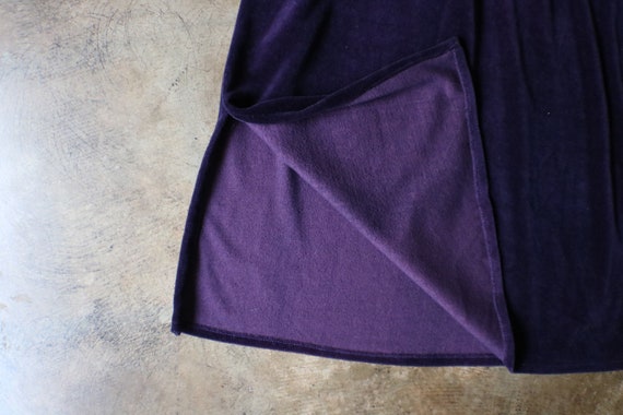 70's Velour Dress / Vintage Dark Purple Velvet Sw… - image 5