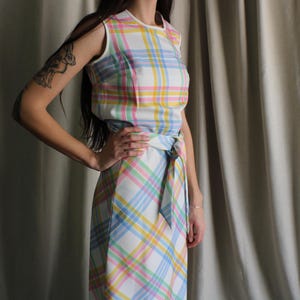 pastel plaid dress women THE SAVANNAH SMOCKED PLAID DRESS IN CORAL Large