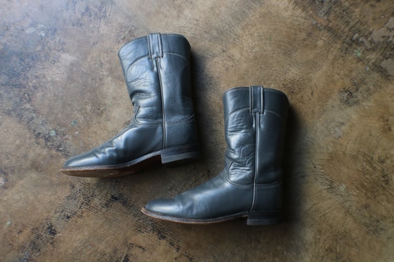 dark grey cowboy boots