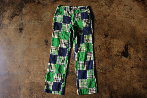 1970's Patchwork Plaid pants / Vintage Pants by M… - image 1