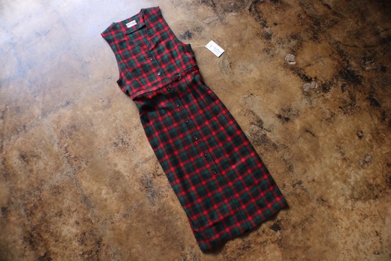 Lularoe Christmas Plaid Leggings 2022 Pendleton Pinafore / Vintage Tan Tartan Plaid Dress / Red And | Etsy