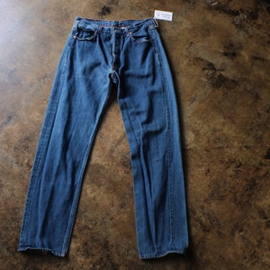 Levis 501 Jeans, 90's Dark Wash DENIM , Levis Red Stitch Denim 31 x 34 image 1