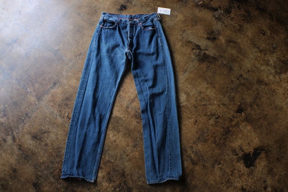 Levis 501 Jeans, 90's Dark Wash DENIM , Levis Red Stitch Denim 31