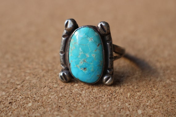 Turquoise RING / Navajo Style Ring / Early Southw… - image 1