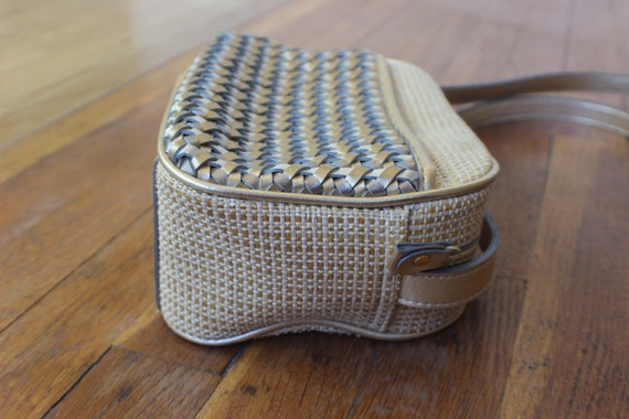 Metallic Purse / Vintage Gold and Silver Basket H… - image 4