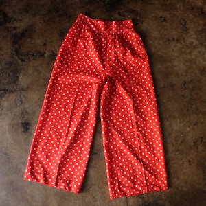 Polka Dot Trouser / 70's Wide Leg Pants / Women's Small Pants