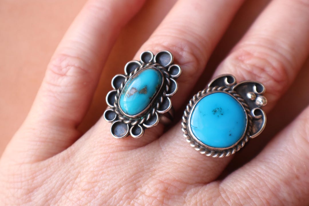 Vintage Southwest Ring , Turquoise Jewelry, Sterling Silver Size 5 1/2 ...