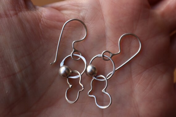 Silver Dangling Earrings / All Sterling Vintage E… - image 4