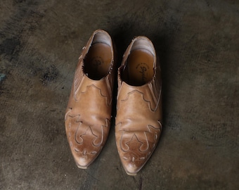 Botines vaqueros de 7 1/2 pulgadas, botines color canela - Estilo vintage para mujer