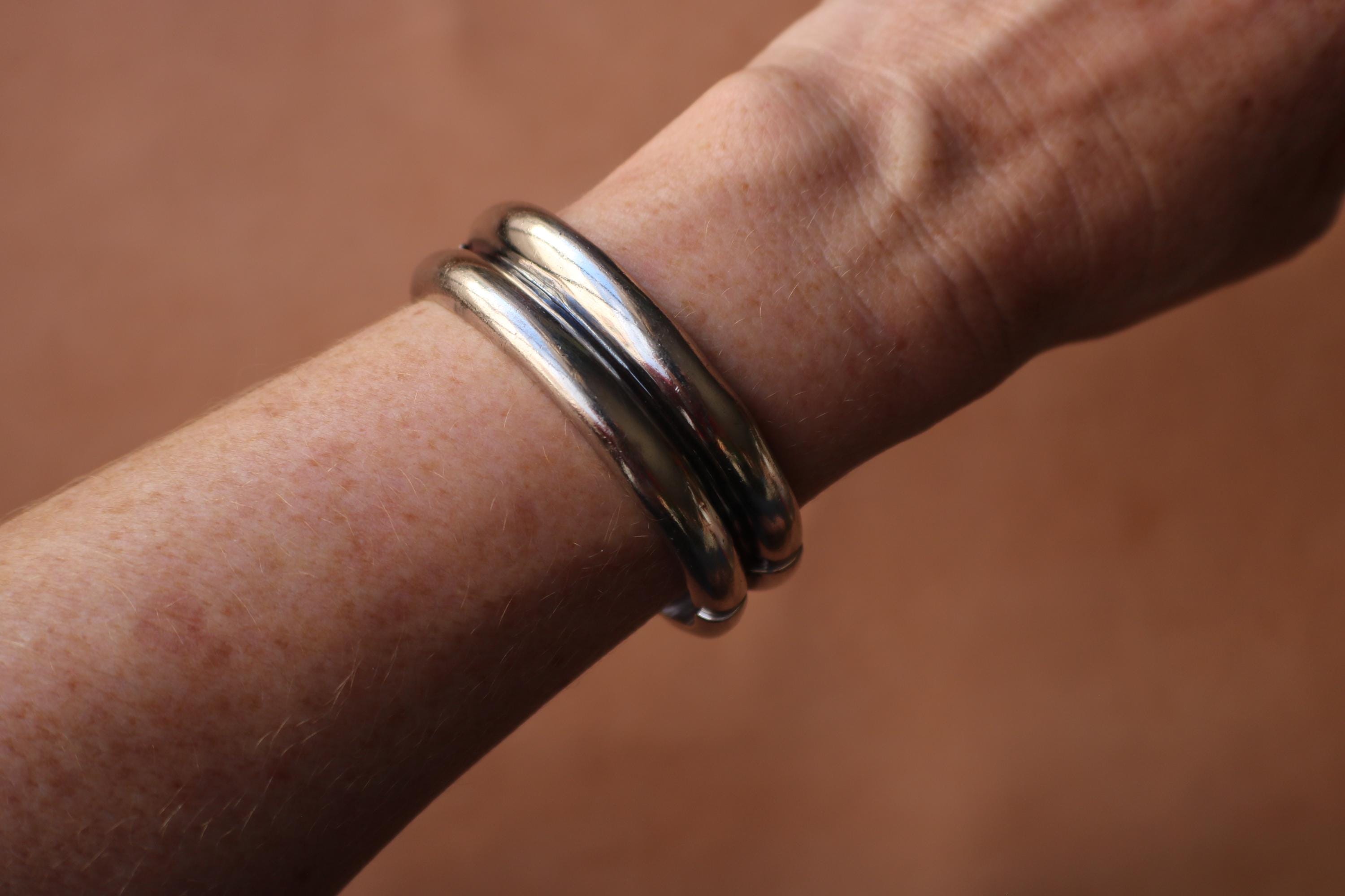 Vintage Sterling Bangle , Mexican Clamper Bracelet, Wide - Etsy
