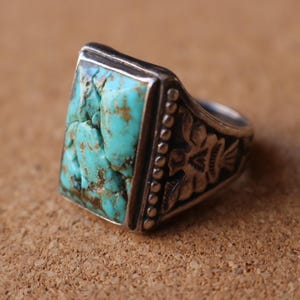 Thunderbird Men&#39;s Ring /  Vintage 1940&#39;s Signet RING  / Southwest Size 11 1/2 Ring