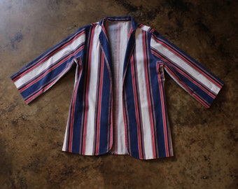 70s Striped Blazer / Vintage Light Weight Jacket / Women's Medium