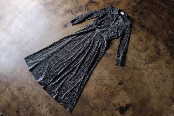 Silver Black Lurex Matching Set / Metallic 70's L… - image 1