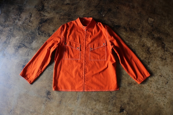 70's Men's Orange Jacket / Men's Mod Light Weight… - image 1