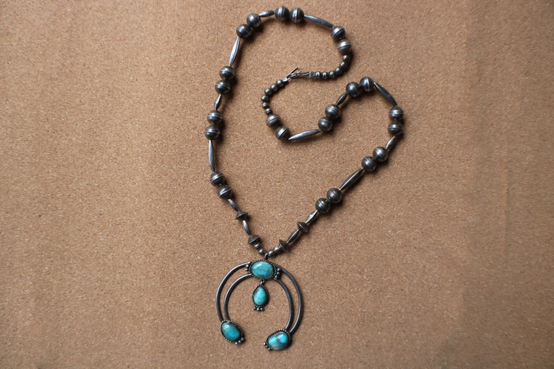 Naja Necklace / Sterling Bench Bead Turquoise Necklace / Etsy
