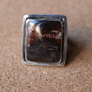 Vintage Petrified Wood RING / Southwest Men&#39;s Jewelry / Size 10 3/4