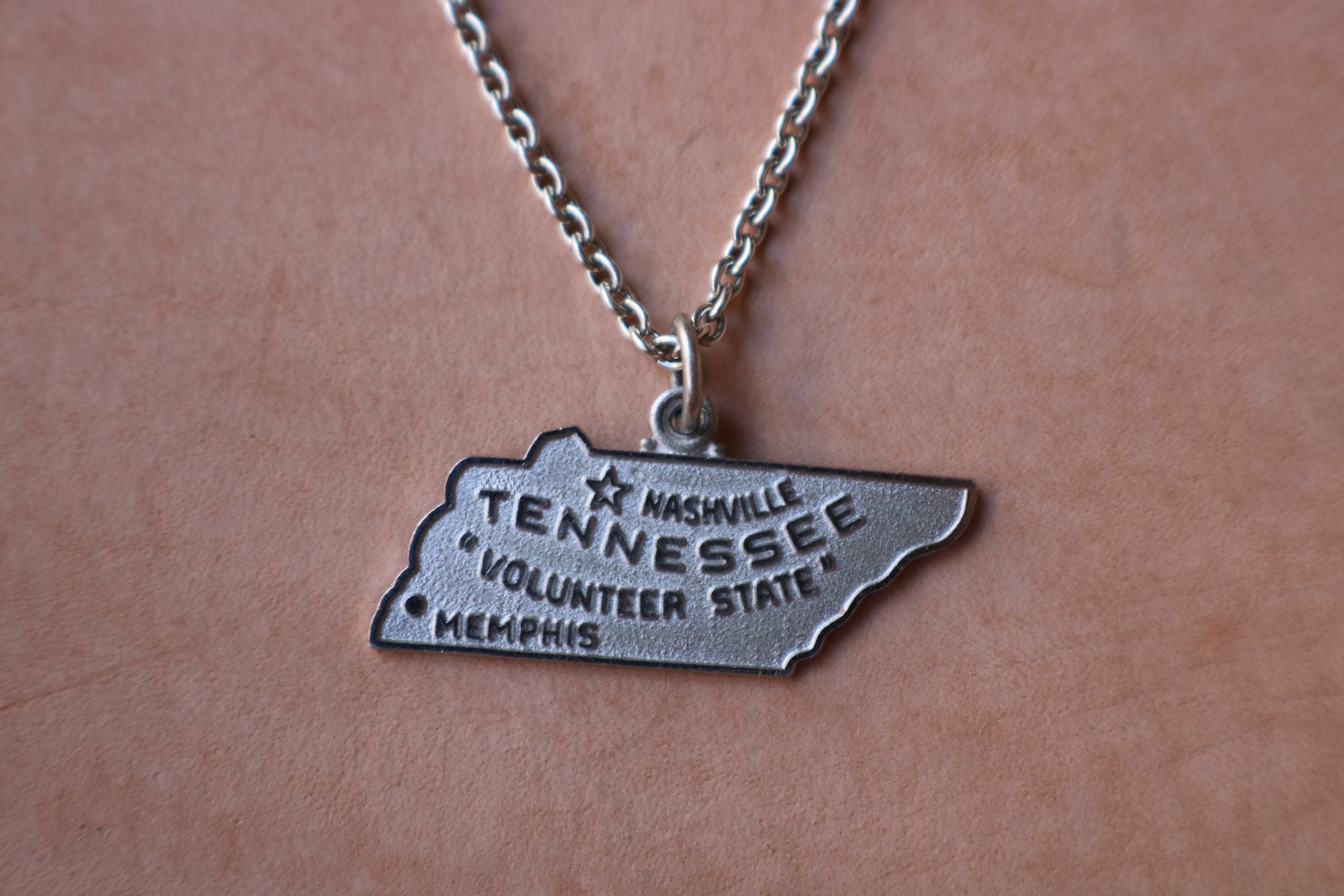Tennessee Necklace / Vintage Sterling Nashville Charm / Silver Etsy
