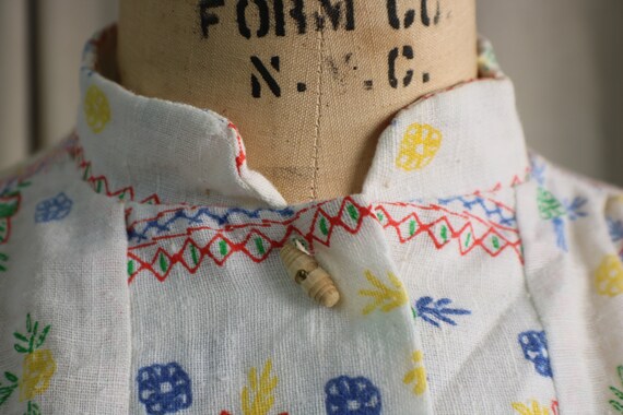 70's Bohemian Top /  Cotton Full Sleeve Shirt / W… - image 5