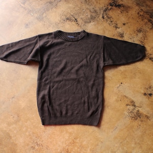 Vintage Black Sweater / Short Sleeve Knit Top / Women&#39;s Medium