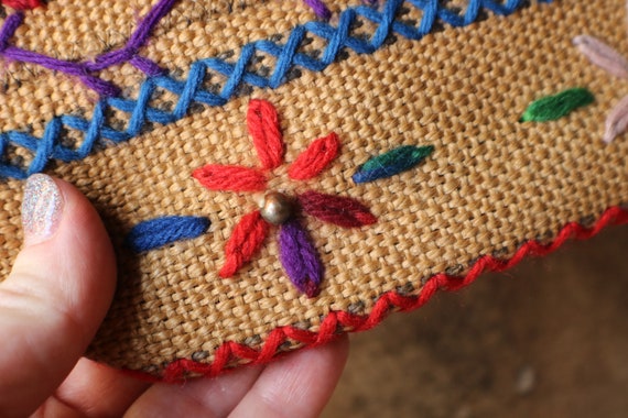 Embroidered handbag / Vintage Woven textile and C… - image 3