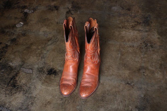 9 1/2 D Heren Wrangler Cowboy Laarzen / Vintage Roestbruine - Etsy België