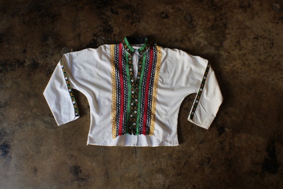 50's Patio Blouse / Vintage Colorful Southwest Sh… - image 1