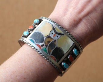 Hopi Sterling Cuff / Vintage Stewart Tewawina Bracelet
