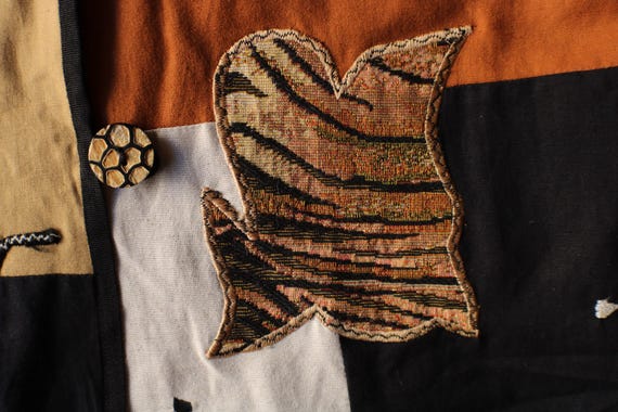 Vintage Animal Print Jacket , Patchwork Blazer - … - image 2