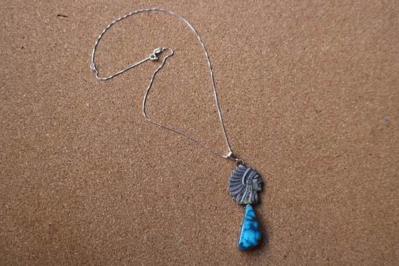 Sterling Turquoise NECKLACE/ Southwest Headdress … - image 2