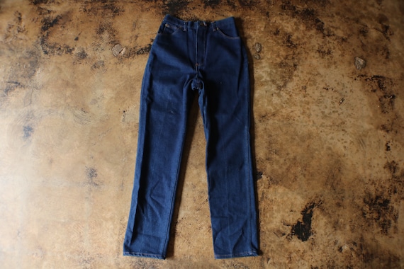 Vintage 70's High Waist Jeans , Dark Wash Wrangle… - image 1