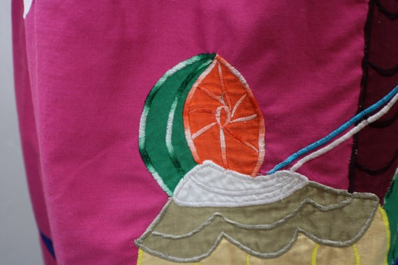 Embroidered Resort Dress / Vintage Fuchsia Tropic… - image 4
