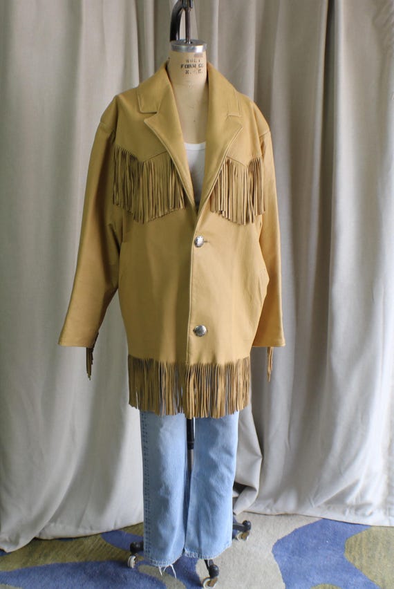 Fringed Leather JACKET , Double D Large Western C… - image 3