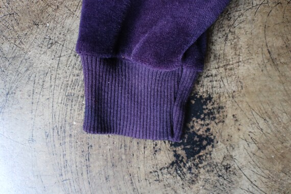 70's Velour Dress / Vintage Dark Purple Velvet Sw… - image 4