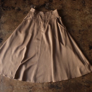 Vintage Full Skirt / 80&#39;s Minimalist Midi Skirt / Women&#39;s Small